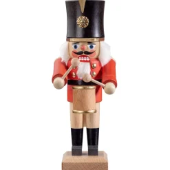 HODREWA Nussknacker-Nussknacker "Trommler", Rot/Lasiert, 20,5 Cm