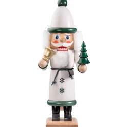 HODREWA Nussknacker-Nussknacker "Weihnachtsmann", Grun/Weis Lasiert, 37 Cm