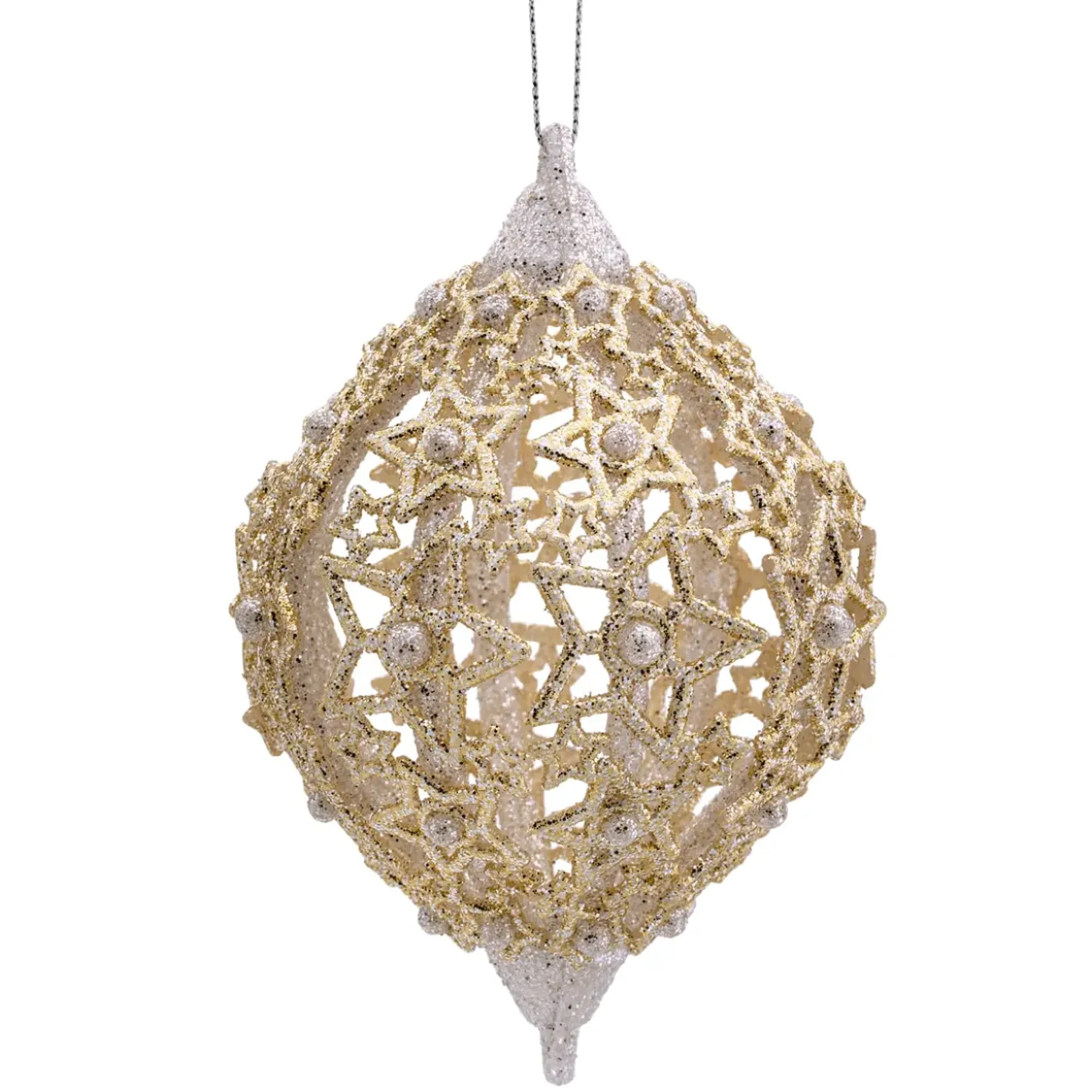 Käthe Wohlfahrt Baumschmuck Aus Kunstharz-Olive Mit Filigranen Sternen, Gold