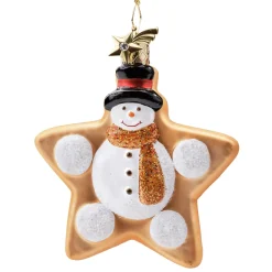 Poesie in Glas Baumschmuck Aus Glas-Platzchenstern Mit Schneemann