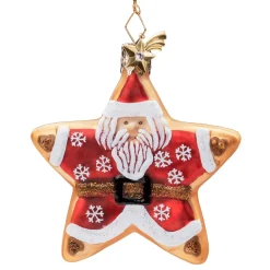 Poesie in Glas Baumschmuck Aus Glas-Platzchenstern Mit Weihnachtsmann