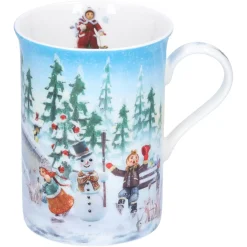 Käthe Wohlfahrt Tischdeko-Porzellan-Tasse "Schlittschuhlauf"