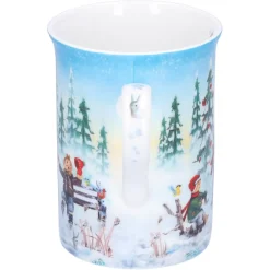 Käthe Wohlfahrt Tischdeko-Porzellan-Tasse "Schlittschuhlauf"