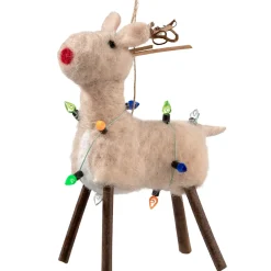 Käthe Wohlfahrt Baumschmuck Aus Filz-Rentier Mit Lichterkette Aus Filz