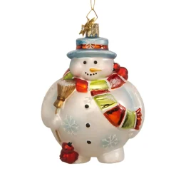 Poesie in Glas Baumschmuck Aus Glas-Runder Schneemann