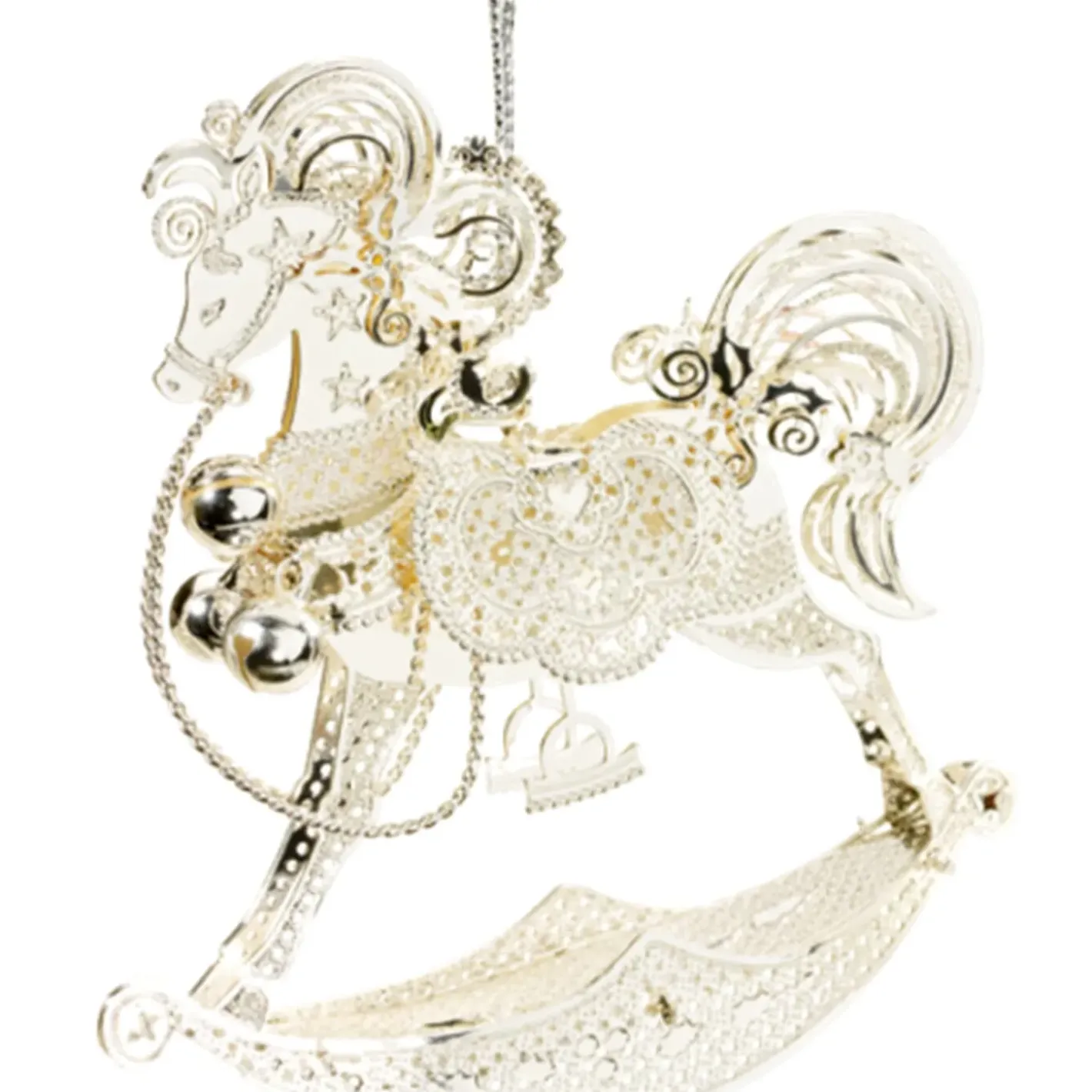 Käthe Wohlfahrt Baumschmuck Aus Messing-Schaukelpferd, Versilbert