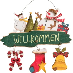 Käthe Wohlfahrt Hängedeko-Schild Schneemann "Willkommen"