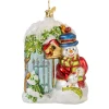 Poesie in Glas Baumschmuck Aus Glas-Schneemann Am Gartentor