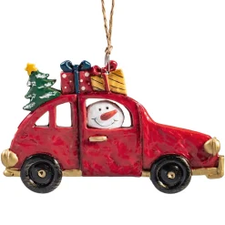 Käthe Wohlfahrt Baumschmuck Aus Kunstharz-Schneemann Im Auto