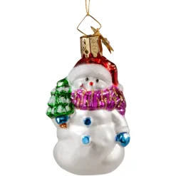 Poesie in Glas Baumschmuck Aus Glas-Schneemann Mit Baum