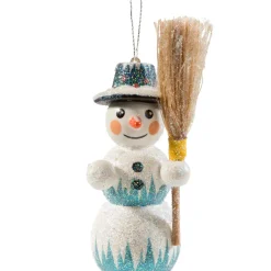 Käthes Original Baumschmuck Aus Holz-Schneemann Mit Besen