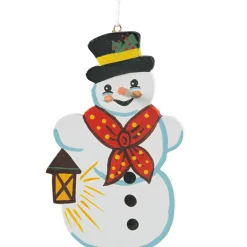 Käthes Original Baumschmuck Aus Zinn-Schneemann Mit Laterne