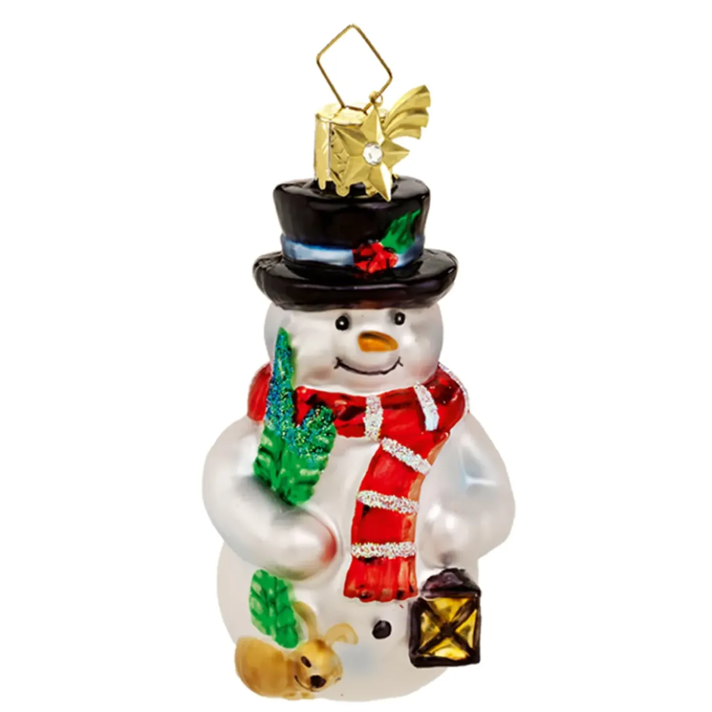 Poesie in Glas Baumschmuck Aus Glas-Schneemann Mit Laterne