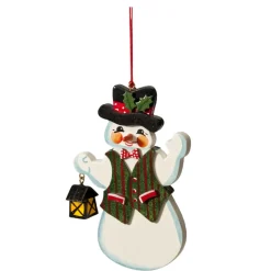 Käthes Original Baumschmuck Aus Holz-Schneemann Mit Laterne