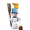 Käthes Original Baumschmuck Aus Holz-Schneemann Mit Vogel