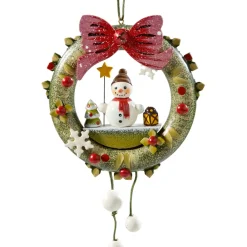Käthes Original Baumschmuck Aus Holz-Schneemannkranz