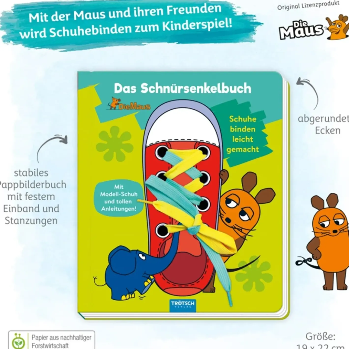 Trötsch Verlag Spielzeug-Schnursenkel-Buch "Die Maus"