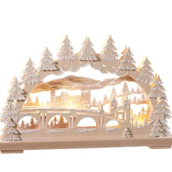 RATAGS Holzdesign Schwibbögen-Schwibbögen "Heidelberg Im Winter", 230 V Mit Usb A-Anschluss