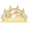 RATAGS Holzdesign Schwibbögen-Schwibbögen "Kleines Waldhauschen", 230V Mit Usb A-Anschluss