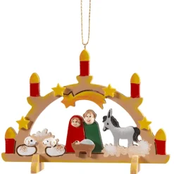 Käthes Original Baumschmuck Aus Holz-Schwibbögen Mit Heiliger Familie