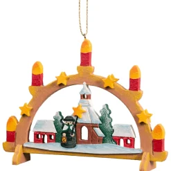 Käthes Original Baumschmuck Aus Holz-Schwibbögen Mit Seiffener Kirche
