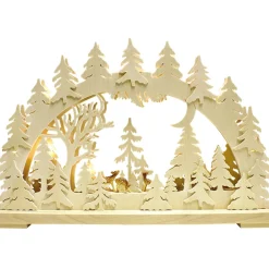 RATAGS Holzdesign Schwibbögen-Schwibbögen "Rehe In Der Abenddammerung", 230V Mit Usb A-Anschluss
