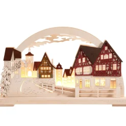 RATAGS Holzdesign Rothenburg Motive-Schwibbögen "Rothenburg Plonlein" 230V Mit Usb A-Anschluss