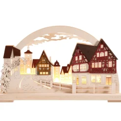 RATAGS Holzdesign Rothenburg Motive-Schwibbögen "Rothenburg Plonlein", 115 V Mit Usb A-Anschluss