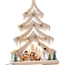 Käthes Original Schwibbögen-Schwibbögen "Tanne Winterwald", 115V Mit Usb A-Anschluss