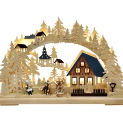RATAGS Holzdesign Schwibbögen-Schwibbögen "Weihnacht In Seiffen", 115V Mit Usb A-Anschluss