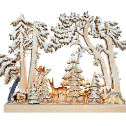 RATAGS Holzdesign Schwibbögen-Schwibbögen "Winterwaldszene", 230V Mit Usb A-Anschluss