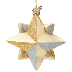 Poesie in Glas Baumschmuck Aus Glas-Stern Gold-Silber