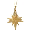 Käthe Wohlfahrt Baumschmuck Aus Kunststoff-Stern Mit Glimmer, Gold, 6 Cm