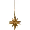 Käthe Wohlfahrt Baumschmuck Aus Kunststoff-Stern Mit Glimmer, Gold, 10,5Cm