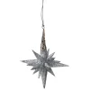 Käthe Wohlfahrt Baumschmuck Aus Kunststoff-Stern Mit Glimmer, Silber, 12 Cm