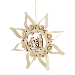 Käthe Wohlfahrt Baumschmuck Aus Holz-Stern Mit Heiliger Familie