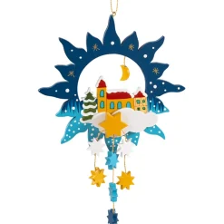 Käthes Original Baumschmuck Aus Holz-Stern Mit Kirche