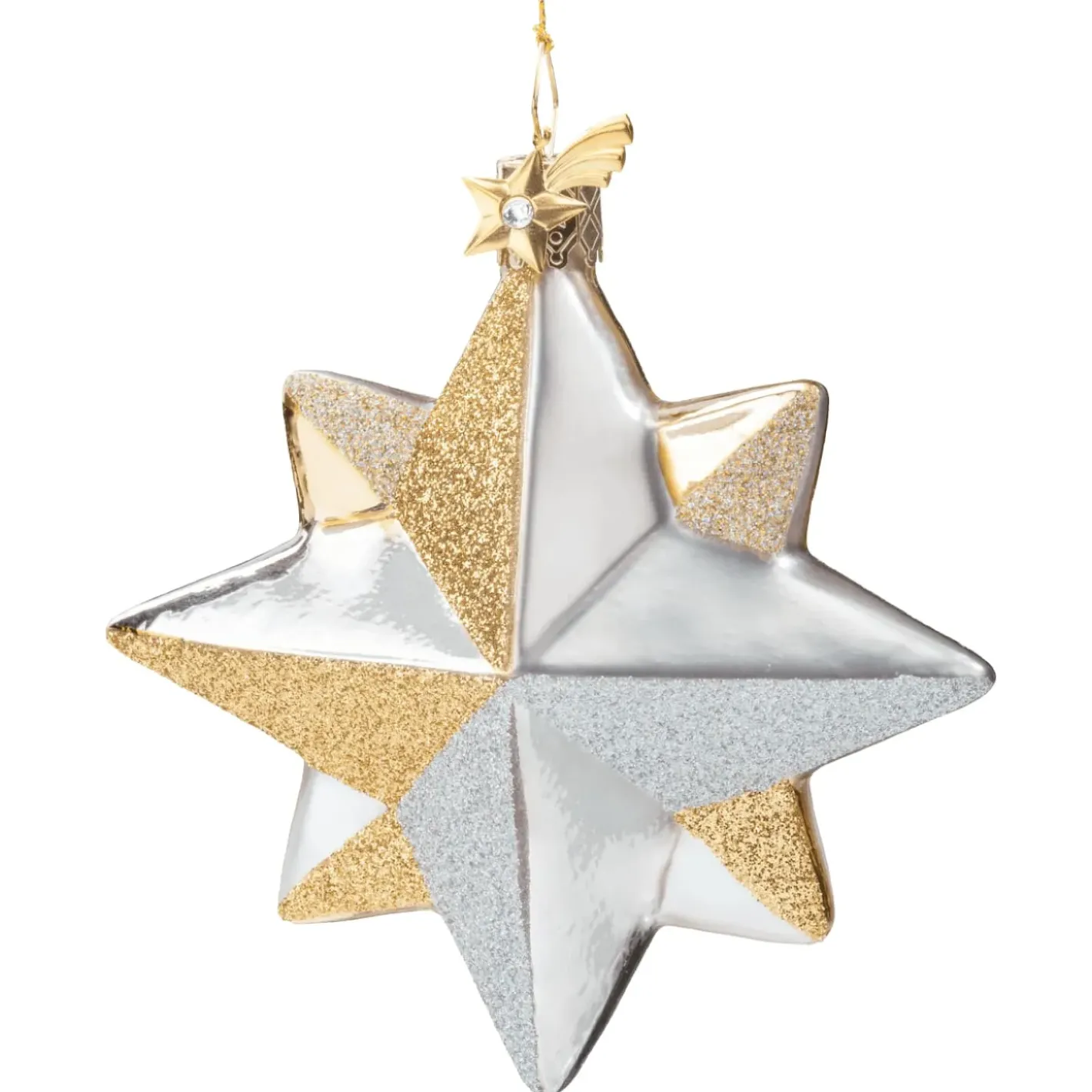 Poesie in Glas Baumschmuck Aus Glas-Stern Silber-Gold