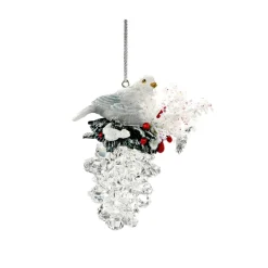 Käthe Wohlfahrt Baumschmuck Aus Acrylglas-Tannenzapfen Mit Vogelnest