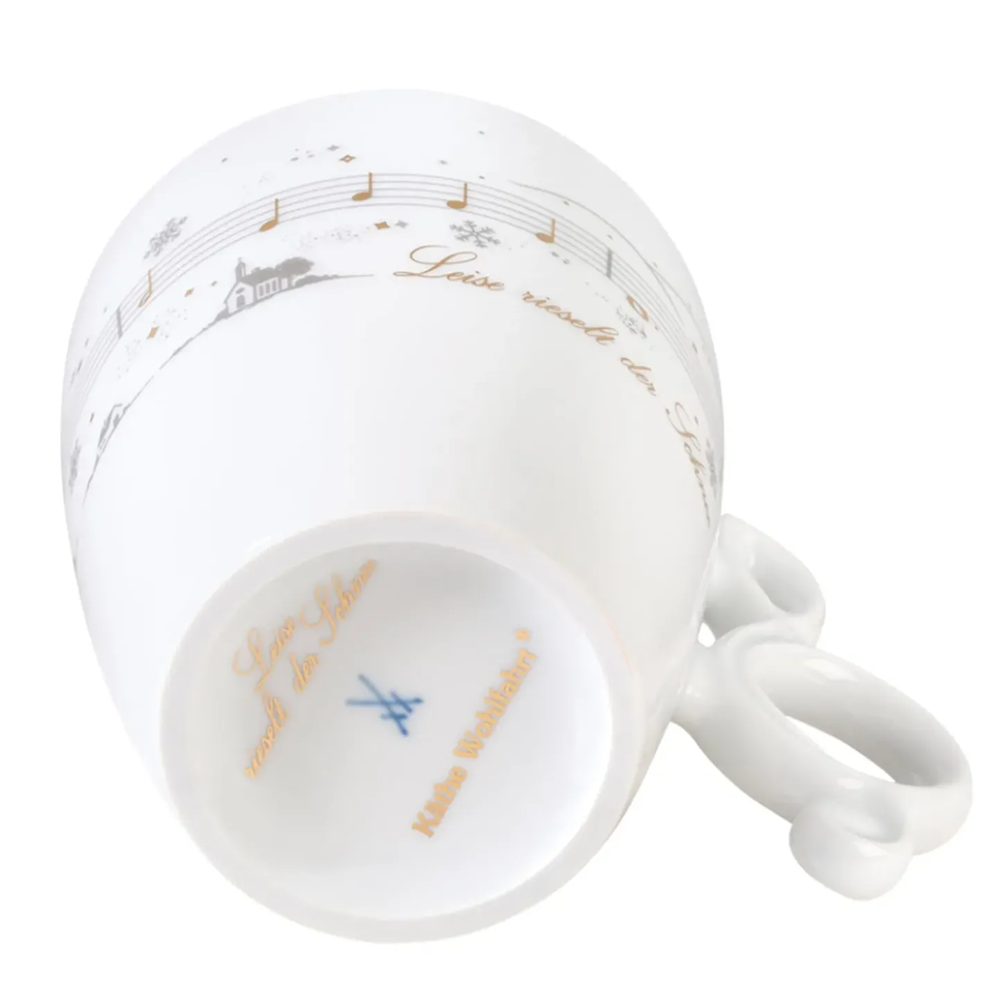 Meissen Porzellan Tischdeko-Tasse "Leise Rieselt Der Schnee"