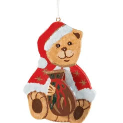 Käthes Original Baumschmuck Aus Zinn-Teddy Mit Geschenkesack