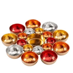 Käthe Wohlfahrt Kerzen & Teelichthalter-Teelichthalter Rotgold, Rund