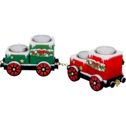 Käthes Original Kerzen & Teelichthalter-Teelichthalter "Waggons-Weihnachtsreise"
