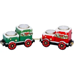 Käthes Original Kerzen & Teelichthalter-Teelichthalter "Waggons-Weihnachtsreise"
