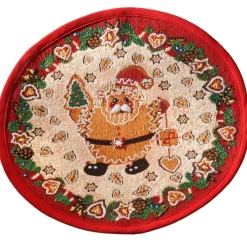 Käthe Wohlfahrt Tischdeko-Tischdecke "Lebkuchenzeit Mit Weihnachtsmann" R 32 Cm