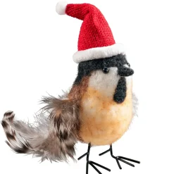 Käthe Wohlfahrt Standfiguren-Vogel Mit Nikolausmutze Aus Filz