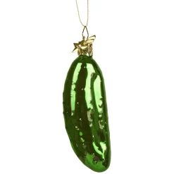 Poesie in Glas Baumschmuck Aus Glas-Weihnachtsgurke Glanzend, 9Cm
