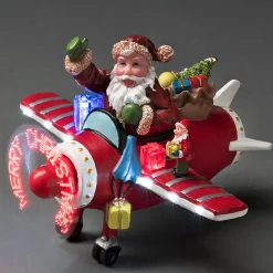 KONSTSMIDE Standfiguren-Weihnachtsmann Im Flugzeug