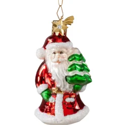 Poesie in Glas Baumschmuck Aus Glas-Weihnachtsmann Mit Baum