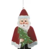 Käthes Original Baumschmuck Aus Zinn-Weihnachtsmann Mit Christbaum